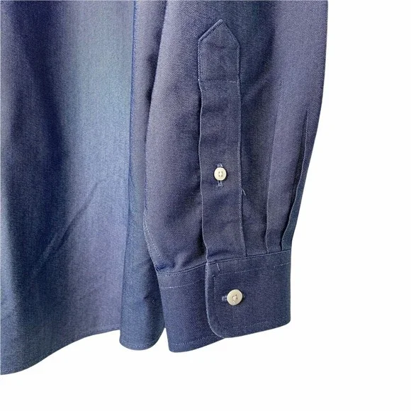 LL Bean Button Down Shirt Mens 15.5 / 34 Wrinkle Resistant Traditional Fit Blue - Picture 6 of 12